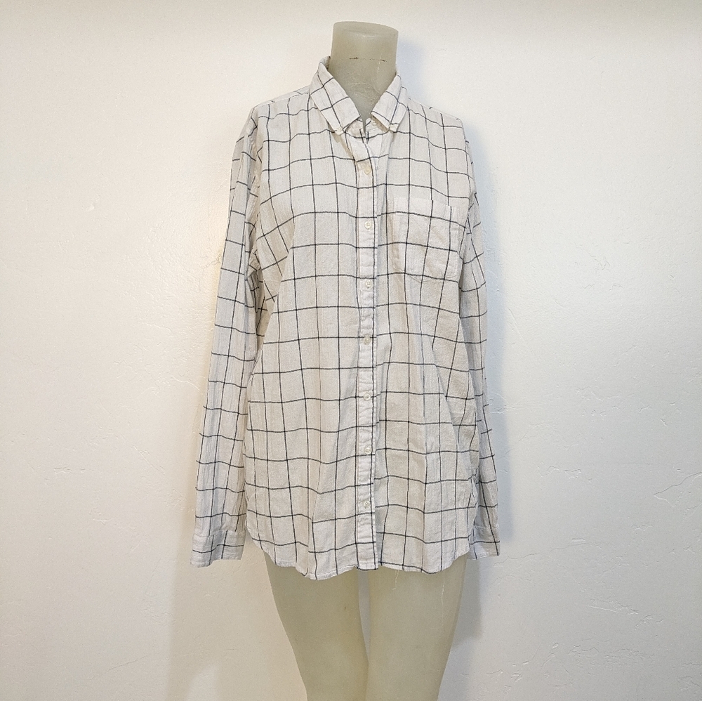 Trovata birds Of Paradise White and Black Striped Shirt